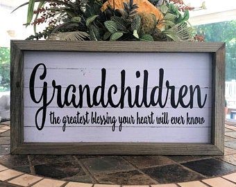 Grandchildren Signs Wooden, Grandchildren Quotes, Grandchildren Pictures, Grandchildren Sign, Grandkids Sign, Grandkids Room, Quotes About Grandchildren, Cricut Signs, Nursery Guest Room