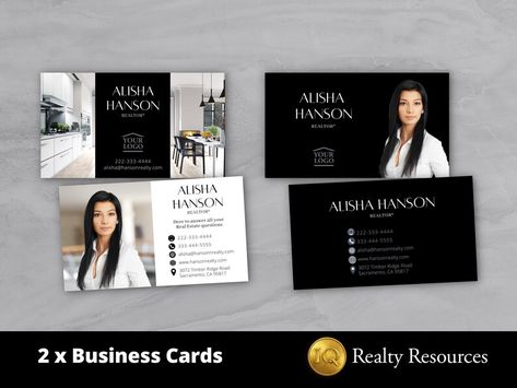 2 Real Estate Business Card Templates Double-sided Editable - Etsy Australia Canva Real Estate, Real Estate Business Card, Real Estate Business Cards, Business Card Templates, Estate Logo, Real Estate Logo, Online Tutorials, Real Estate Business, Marketing Business