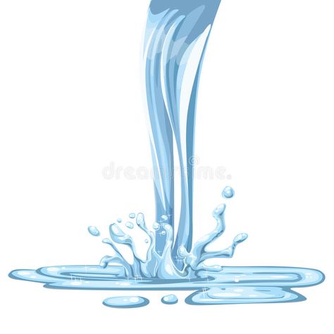 Vector draw Flowing water and spray. Isolated on white background #Sponsored , #affiliate, #Affiliate, #draw, #water, #white, #Flowing Spray Vector, How To Draw Water, Draw Water, Draw Vector, Water Illustration, Water Drawing, Flowing Water, Graffiti Wallpaper, Vector Drawing