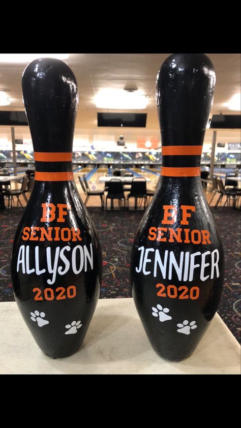 Senior Bowling Gifts, Bowling Coach Gift Ideas, Senior Night Bowling, Senior Night Bowling Gifts, Bowling Graduation Party Ideas, Bowling Senior Night Ideas, Bowling Senior Pictures, Bowling Pins Ideas, Bowling Memes