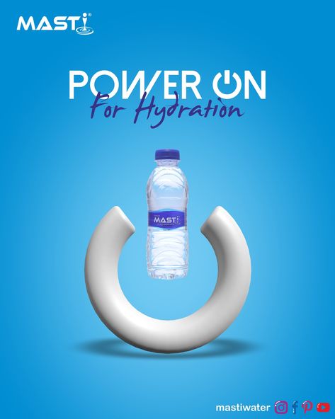 🔋Feeling drained? 🔋 It's time to power up your day with Masti Water.💦 Our pure mineral water is packed with essential electrolytes to keep you hydrated and energized. So, what are you waiting for? Grab a Masti Water bottle and let the hydration begin.���💪 #MastiWater #PowerOn #Hydration #StayRefreshed #PureMineralWater #ThirstQuencher #healthyliving #stayhealthy #stayhydrated #drinkmasti #jiyomastipiyomasti #water #premiumquality #meeradigitalmedia Water Ads Creative, Bottle Ads, Mineral Water Brands, Electrolyte Water, Mineral Water Bottle, Handmade Poster, Natural Mineral Water, Water Packaging, Water Branding