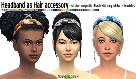 Sims 4 Headband, Around The Sims 4, The Sims 4 Custom Content, Bump Hairstyles, Ebony Hair, Sims 4 Blog, Sims 4 Studio, Download Hair, Simple Headbands