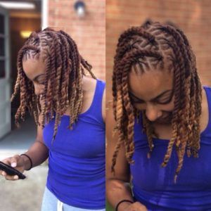 Two Strand Twist Styles That are Super Easy To Do! Twist Locs Hairstyles, Twist Locs, Hairstyles Twist, Colored Dreads, Dreadlocks Hairstyles, Sisterlocks Styles, Double Ponytail, Dreads Girl, Short Locs Hairstyles