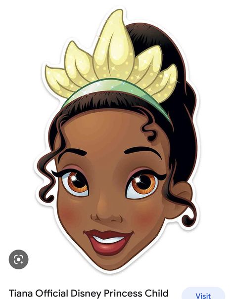 Cardboard Face Mask, Cardboard Face, Princesa Tiana, Princess Tiana, Princess And The Frog, The Princess And The Frog, The Frog, The Princess, Face Mask