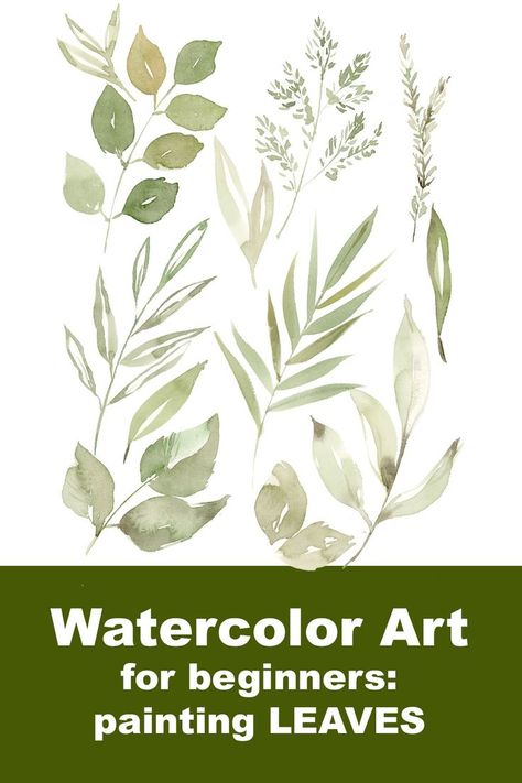 Leaf Painting Tutorial, Watercolor Tutorial For Beginners, Quick Watercolor, Types Of Green, Procreate Watercolor, Leaves Painting, Tombow Markers, Paintings Tutorials, Step By Step Watercolor