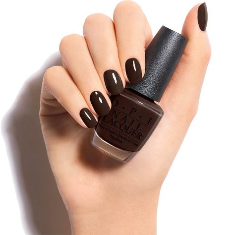 A deep, deep brown so dark, it’s incognito. NL W61. The best selling brand in the industry! OPI Nail Lacquer provides exceptional formula, fashionable colors and iconic shade names. OPI’s heavily-pigmented lacquers are super rich, long-lasting, and chip-resistant – offering an affordable luxury to consumers.Follow these steps for a mani that lasts:1. Start by applying OPI Base Coat to clean, dry nails with cuticles pushed back.2. For a perfect polish, apply one stroke of nail lacquer down the ce Fall Nails Opi, Opi Gel Nail Colors, Trendy Nail Polish, Opi Gel Nails, Brown Nail Polish, Opi Nail Colors, Nail Shimmer, Glamour Nails, Green Nail Polish