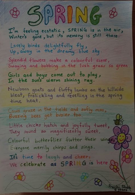 A little poem about Spring. Spring makes everything come alive, the earth sings, flowers dance, everyone is happy. Spring brings new hope. Poem About Spring, Poems About Spring, Spring Poems For Kids, Poetry Portfolio, Water Poems, Spring Poetry, Garden Poems, Thoughtful Thursday, Flower Poem