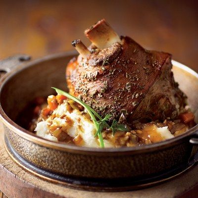 23 Bone-In Braises and Roasts for Halloween | Epicurious Pork Shanks Recipe, Pork Shanks, Halloween Dinner Ideas, Pork Shank, Lamb Shank Recipe, Pork Hock, With Mashed Potatoes, Roasted Pork, Porcini Mushrooms