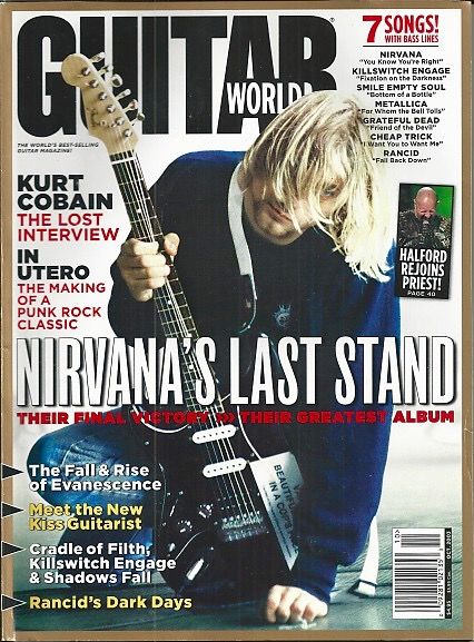 Kurt Cobain- GW/October 2003 Dave Grohl Guitar, Nirvana Magazine, Magazine Examples, Curco Vein, Nirvana Poster, Kurt Cobain Photos, Killswitch Engage, Poster Rock, Nirvana Kurt Cobain