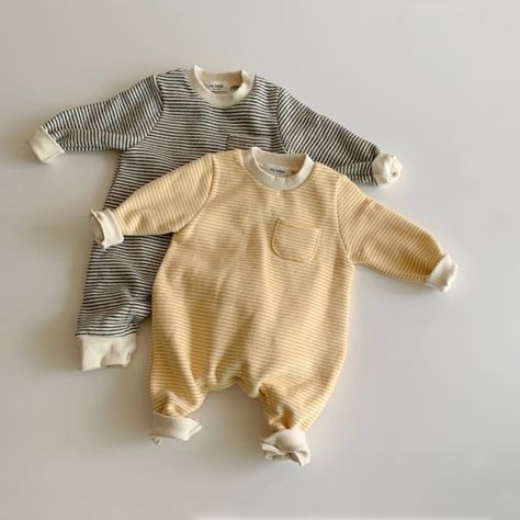 Spring Baby Clothes, Baby Overall, Baby Jumpsuit, Sweater Jumpsuit, Spring Baby, Striped Rompers, Baby Outfits, Boys Long Sleeve, Baby Winter