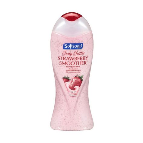 Softsoap Strawberry Smoother Body Butter Body Buff Wash, 15 oz ❤ liked on Polyvore Strawberry Body Wash, Dove Skin Care, Best Smelling Body Wash, Strawberry Shampoo, Ogx Hair Products, Tea Tree Body Wash, Honey Body Wash, Organic Body Wash, Dove Body Wash