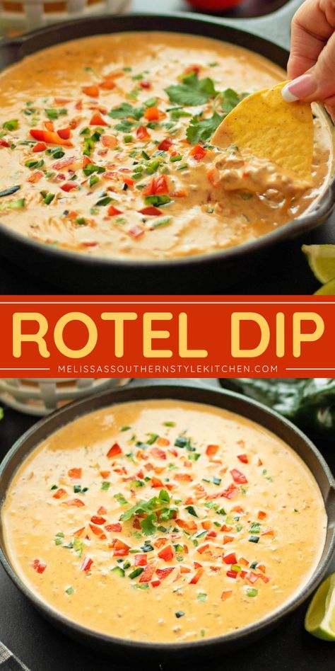 Looking for a simple tailgating recipe? This cheesy Rotel Dip recipe features ground beef and a few ingredient twists to give it a pop of flavor. Make it extra creamy and serve with chips for the best football appetizer or an easy game-day food! Football Tailgate Dips, Mexican Cheese Dip With Ground Beef, Chicken Rotel Dip, Rotel Dip Crockpot, Cheesy Rotel Dip, Rotel Dip With Ground Beef, Football Dip, Football Dips, Game Day Dip