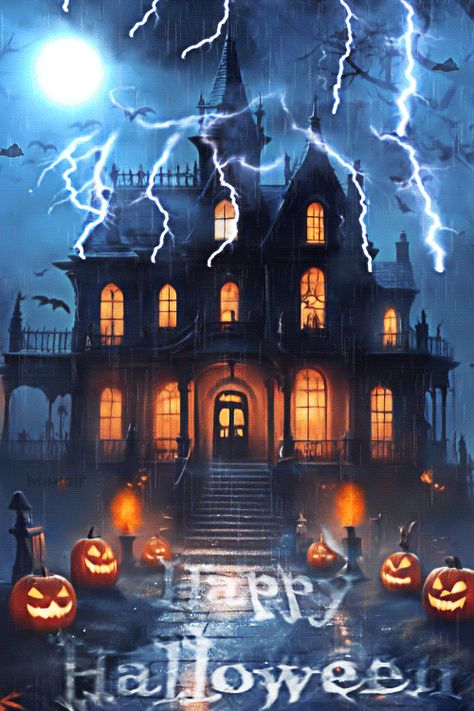 Mimi Gif: Halloween Happy Halloween Gif Cute, Happy Halloween Ghost, Halloween Gif Wallpaper, Halloween Gifs Aesthetic, Happy Halloween Images, Haunted House Pictures, Horror Gif, Gif Halloween, Halloween Animation