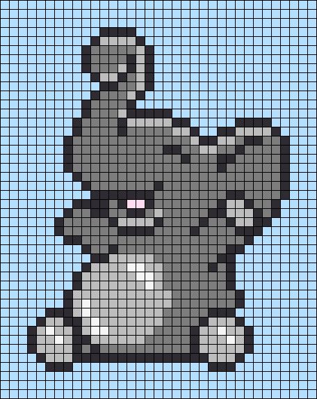 Cute Animal Character, Dumbo Disney, Crochet Bedspread Pattern, Easy Pixel Art, Beads Designs, Animal Character, Pixel Crochet, Pixel Art Grid