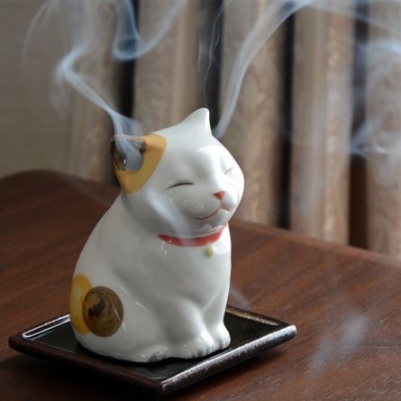 Cat Incense Burner, Incense Burner Pottery, Inscent Holder Diy, Incense Burner Diy, Cat Incense Holder, Diy Incense Holder, Insence Burner, Clay Decor, Incense Burner Holder