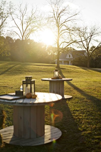 Diy Cocktail Table, Wedding Cocktail Tables, Wooden Cocktail Table, Bouquet Ideas Wedding, Cocktail Hour Decor, Simple Centerpiece, Wedding Lunch, Cocktail Hour Wedding, Brewery Wedding