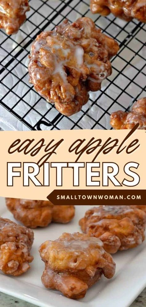 Your brunch menu must have this old-fashioned apple fritter recipe! Nothing beats homemade. Wholesome and delicious, these fried donuts are so much better than your local bakery. Make a batch of this sweet breakfast idea today! Easy Apple Fritters, Apple Fritter Recipe, Homemade Apple Fritters, Baked Apple Fritters, Homemade Donuts Recipe, Apple Fritter Bread, Fried Donuts, Apple Fritter, Local Bakery