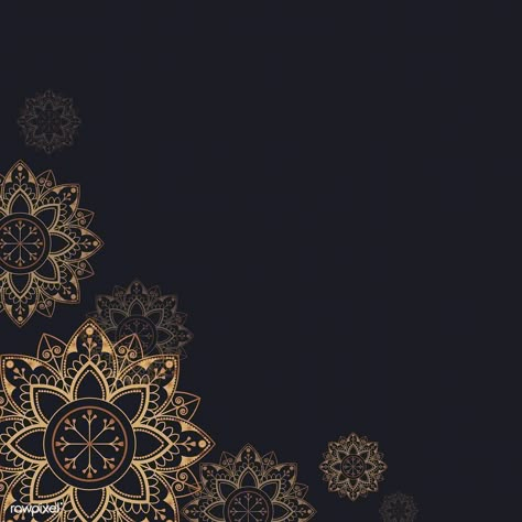 Gold mandala pattern on black background vector | free image by rawpixel.com / sasi Mandala Illustration, Motif Arabesque, Gold Wallpaper Iphone, Ramadan Poster, Rose Gold Texture, Mandala Wallpaper, Ramadan Background, Neon Backgrounds, Mandala Background