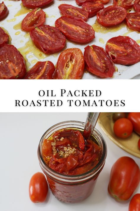 How to Make Oil Packed Roasted Tomatoes at Home - Spicy Hot Tomato Oil Recipe, Hot Tomato Oil Recipe, Chicken Bowtie Pasta, Roasted Tomatoes Recipe, Tomato Oil, Homemade Ketchup Recipes, Bruschetta Appetizer, Garden Tomatoes, Scratch Recipes