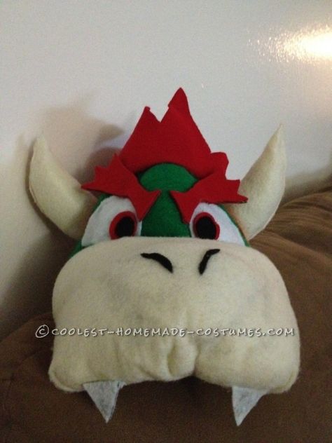 Cool DIY Bowser (King Koopa) Halloween Costume for a Boy: This year my 4 year old son Julian said he wanted to be Bowser (King Koopa) for Halloween. I looked for it everywhere online... but, couldn't seem to Easy Bowser Costume, Bowser Head Diy, Bowser Jr Costume, Diy Bowser Costume, Bowser Halloween Costume, Bowser Birthday, Mario Costumes, Bowser Costume, Mario Halloween Costumes