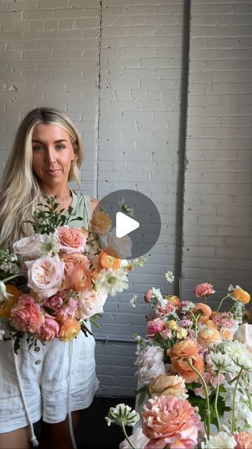 Sage + Rae Floral | Minneapolis Wedding Florist on Instagram: "Make a bridal bouquet with me! It really is so vulnerable to share the design process sometimes. 🤭 Please let me if you like these kinds of videos & any thoughts or questions you have!!!. . . . . . #weddingflorist #weddingflowers #florist #floraldesign #flowers #bridalbouquet #floraldesigner" Focal Flowers For Bouquet, How To Do A Bouquet Of Flowers, Make A Bridal Bouquet, Diy Large Floral Arrangements, Round Bridal Bouquet, How To Make Bridal Bouquets, Bouquet Technique, Make Your Own Bouquet, How To Make A Bridal Bouquet