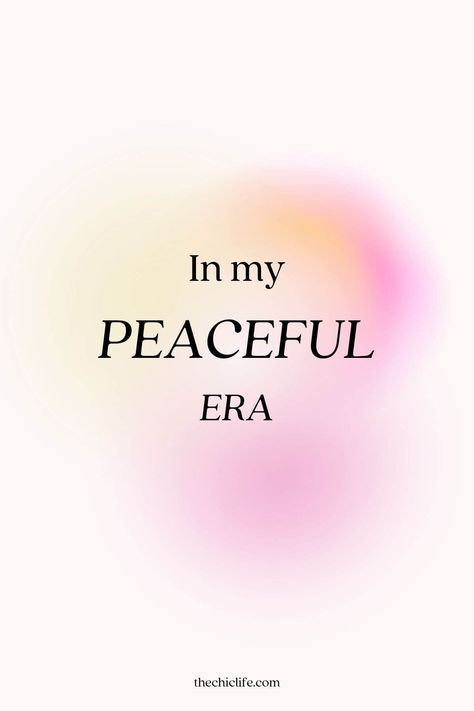 Often in line with your Healing Era. When you're in your peaceful era you're all about prioritizing your peace. Less force, more flow. Less hustle, more ease. Less drama, more self care. Less negativity, more positivity. Less criticism, more self love. Click for more In My Era Quotes and aesthetic pictures for your vision boards and Pinterest quotes boards. In My Peaceful Era, In My Era Quotes, Happy Girl Era Quotes, In My Self Care Era Quotes, In My Healing Era Quotes, Healing Era Aesthetic Quotes, In My Self Love Era, Want Aesthetic, Peaceful Era