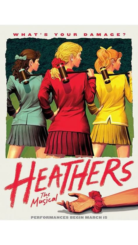 Musical Theatre Posters Aesthetic, Heathers The Musical Poster, Heathers Aesthetic Musical, Heathers Poster, Musical Theatre Posters, Heathers The Musical, Theatre Poster, Room Stuff, Theatre Kid