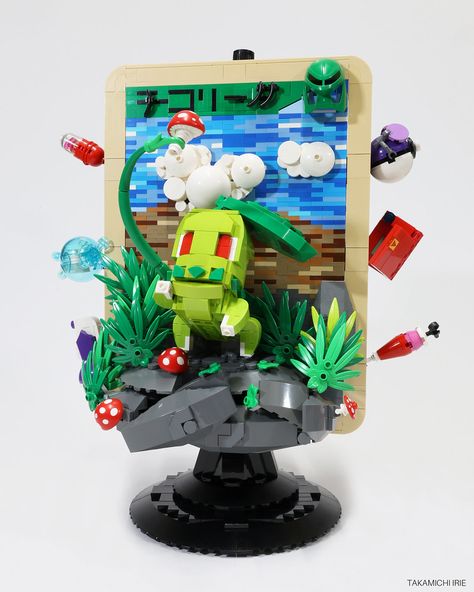 I'll play my Nest Ball to search out this Pokémon TCG card made of LEGO Pokémon Lego, Lego Pokemon, Master Ball, Lego Mocs, Lego News, Lego Models, Building A Deck, Cool Lego, Pocket Monsters