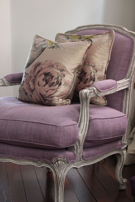 French Bergere Chairs - Ideas on Foter Purple Chair, Chic Dresser, Decoration Shabby, French Country Bedrooms, Smart Tiles, Shabby Chic Dresser, Upholstery Ideas, French Chairs, French Country Decor