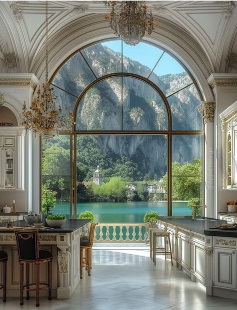 Lake como Swiss Home Interior, Swiss Style House, Lake Como Mansion, Rich House Living Room, Coastal Rich Aesthetic, European House Aesthetic, European House Interior, Mansions Aesthetic, Lake Como House