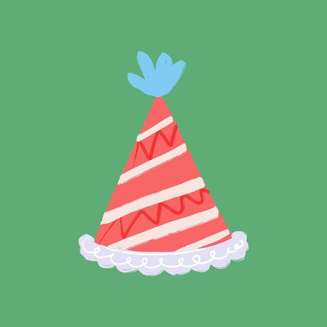 Birthday Hat Illustration, Christmas Hat Aesthetic, Party Hat Illustration, Celebration Illustration, Hat Illustration, Hat Aesthetic, About Christmas, Christmas Merry, Party Hat