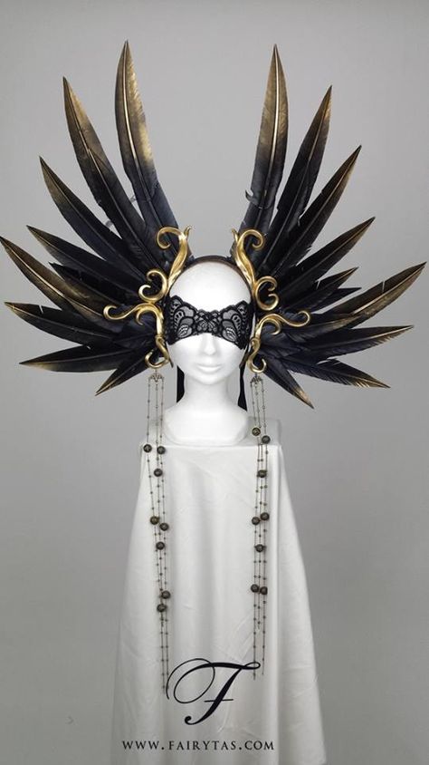 Amazing headpiece from Fairytas "The Empress" Double winged headdress with baroque swirls. Gothic Steampunk, Fantasy Costumes, Fantasy Clothing, Fantasy Fashion, Burning Man, Costume Halloween, Character Outfits, Larp, Costume Design