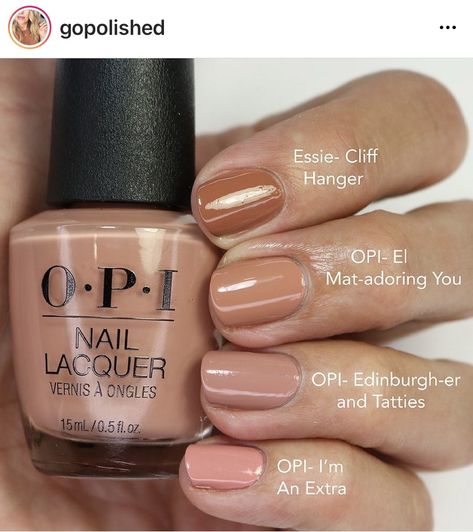 True Autumn Nail Color Palette, Nude Nail Polish For Dark Skin, Makeup Capsule, Audra Style, Opi Nail Polish Colors, Nail Shades, Beauty Plan, Opi Gel Nails, Aqua Nails