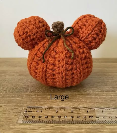 Mickey Mouse Crochet Pumpkins For A Magical Touch In Your Home! Mini Mouse Crochet Pumpkin, Mickey Mouse Pumpkins Crochet, Crocheted Mickey Mouse Pumpkin, Crochet Pumpkin Mickey Mouse, Crochet Mickey Pumpkin Pattern, Crochet Disney Pumpkins, Crochet Pumpkin Decor, Crochet Disney Pumpkin, Free Crochet Patterns Pumpkins