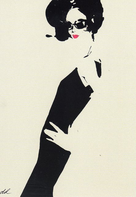 (☌ᴗ☌ )  ★Back to Black by David Downton Patrick Nagel, David Downton, Nadja Auermann, Rene Gruau, Photo Deco, White Drawing, Fashion Sketchbook, Affinity Designer, Fashion Art Illustration