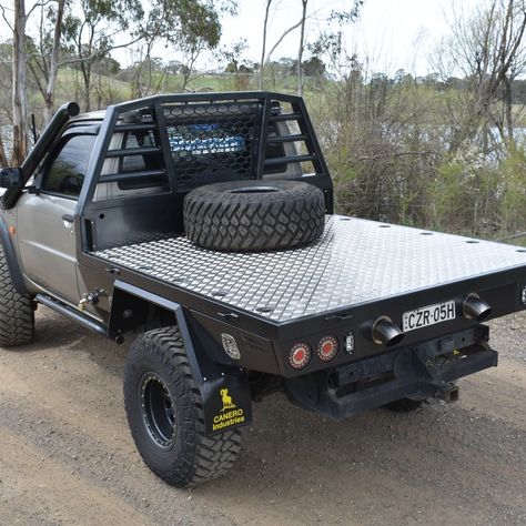 Tourer Ute Tray - the Ultimate Weekender | Canero Industries Hilux Mods, Custom Truck Flatbeds, Custom Ute Trays, Gu Patrol, Flatbed Truck Beds, Custom Flatbed, Accessoires 4x4, Ute Trays, Custom Truck Beds