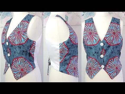 How To Sew A Waistcoat, Free Vest Patterns For Women Sewing, Vest Patterns For Women Sewing, Sew A Jacket, Vest Sewing, Ladies Waistcoat, Towel Clothes, Waistcoat Pattern, Tie Dye Shoes