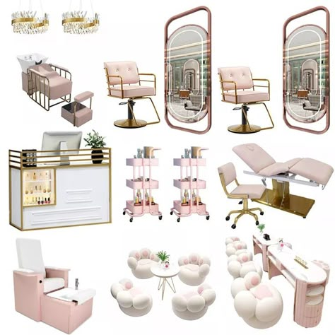 Saloon Chair, Parlor Decor, Chair Styling, Pink Salon, Styling Chairs, Beauty Salon Chairs, Hairdressing Chairs, Home Spa Room, Furniture Styling