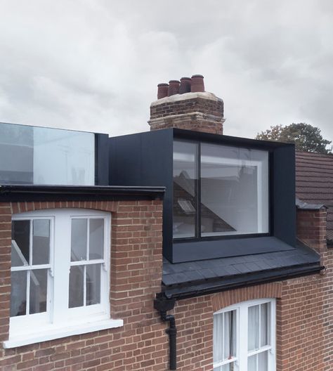 Roof Dormer Ideas, Loft Dormer, London Rooftop, London Rooftops, Dormer Loft Conversion, Dormer Roof, Architecture Renovation, Mansard Roof, New Staircase