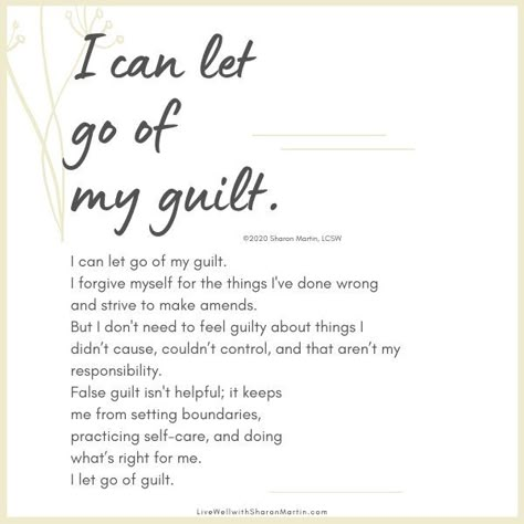 Shame Vs Guilt, Codependency Signs, Let Go Of Guilt, Overcoming Guilt, Guilt Quotes, Sharon Martin, Ways To Say Said, Self Esteem Worksheets, Troubled Relationship