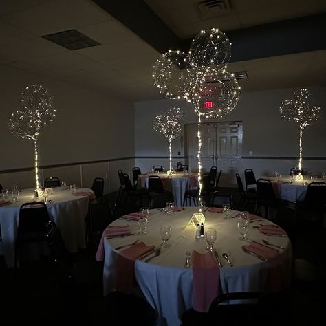 Warm Led Lights, Light Up Balloons, Balloon Ceiling, Orchid Centerpieces, Fake Candles, Toms River Nj, Led Balloons, Prom Decor, Engagement Party Decorations