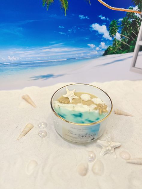 Gell Candles, Beach Candles Diy, Coastal Candles, Coastal Centerpiece, Jelly Candle, Beachy Candles, Beach Theme Candles, Beach Candles, Jelly Candles