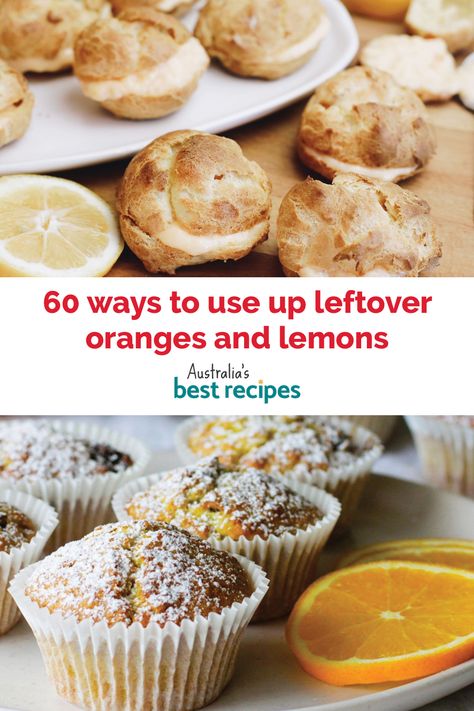 Don’t throw away unused oranges or lemons! Use up your leftover fruit and add a sweet citrus flavour to your day with these delicious recipes. Recipes To Use Up Oranges, Leftover Oranges, Leftover Lemons, Citrus Cake, Fruity Recipes, Fruity Treats, Australia Food, Slices Recipes, Sweet Citrus