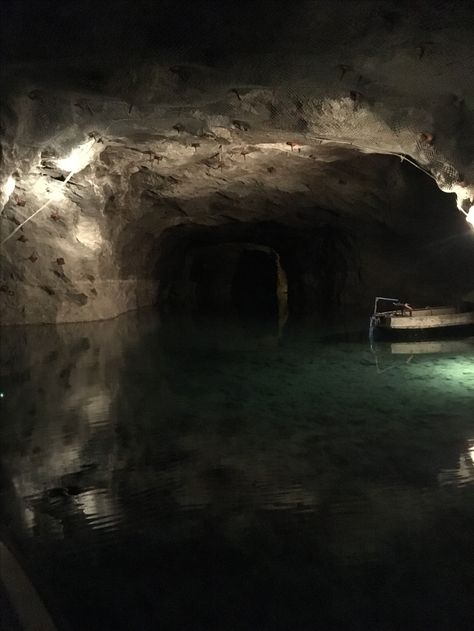 The Seegrotte* Austria  is an underground cave system with a large grotto located under a former gypsum mine (the lake is 60 m below ground, the water surface 6200 m2) Cave With Water, Underground Spring, Fart Noises, Cave Lake, Underground Lake, Underground Aesthetic, Beautiful Cave, Cave Houses, Prophetic Dreams