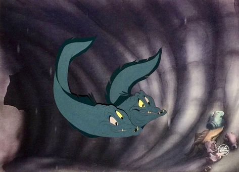 Flotsam and Jetsam Animation Cel (The Little Mermaid) The Little Mermaid 1989, Little Mermaid Characters, Flotsam And Jetsam, Animation Cel, Cute Disney Pictures, Animation Studios, Animation Artwork, Walt Disney Studios, Disney Studios