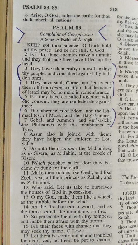 Psalms 83:1-8  CRAFTY COUNSEL AGAINST THE ISRAELITES. ALL of these "nations" will be judged. Prayer Boards, 30 Day Writing Challenge, Bible Emergency Numbers, Psalm 83, Spreading The Gospel, Bible Study Topics, Bible Journal Notes, Bible Truths, Bible Study Plans