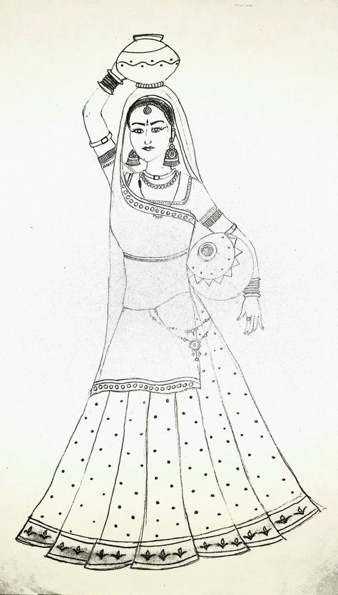 Traditional Woman, Disney Drawings Sketches, Dancing Drawings, Birds Embroidery Designs, Pencil Sketch Images, Cool Pencil Drawings, Beauty Art Drawings, Girly Drawings, Madhubani Painting