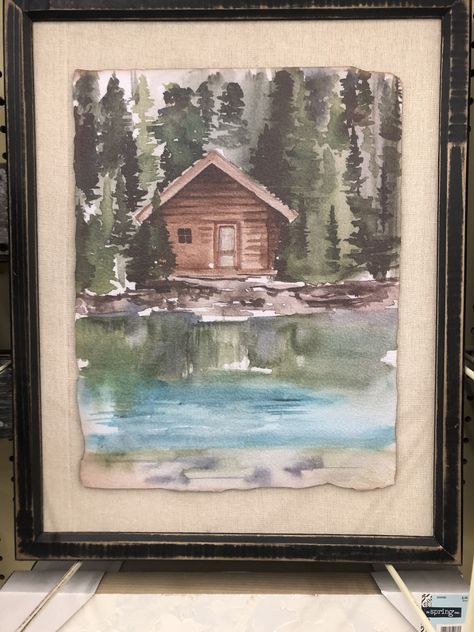 Watercolor Cabin, Watercolor Cabin On The Lake, Wall Decor Hobby Lobby, Barn Parties, Diy Projects Videos, Print Coupons, Art Products, Fabric Bolts, Wood Wall Decor