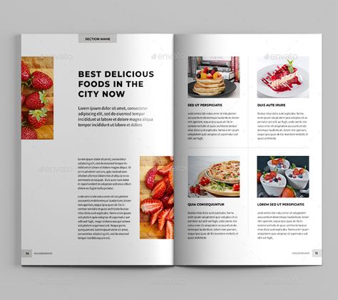 Magazine Template #Magazine, #Template Restaurant Magazine Ad, Restaurant Magazine, Recipe Magazine, Cooking Magazine, Food Magazine Layout, Magazine Page Layouts, Cookbook Design, 잡지 레이아웃, Food Articles