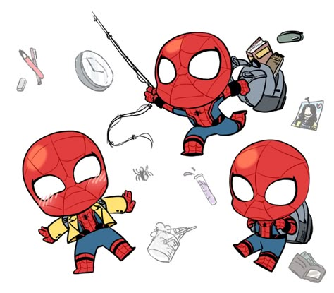 Spidey my @makastony Chibi Spiderman, Chibi Marvel, Baby Avengers, Peter Parker Spiderman, Tom Holland Spiderman, Spiderman Art, Marvel Fan, Amazing Spiderman, Marvel Dc Comics